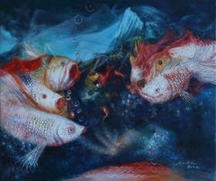 Zeitgenössische chinesische Kunst von Du Ke - Fish Man Series 10