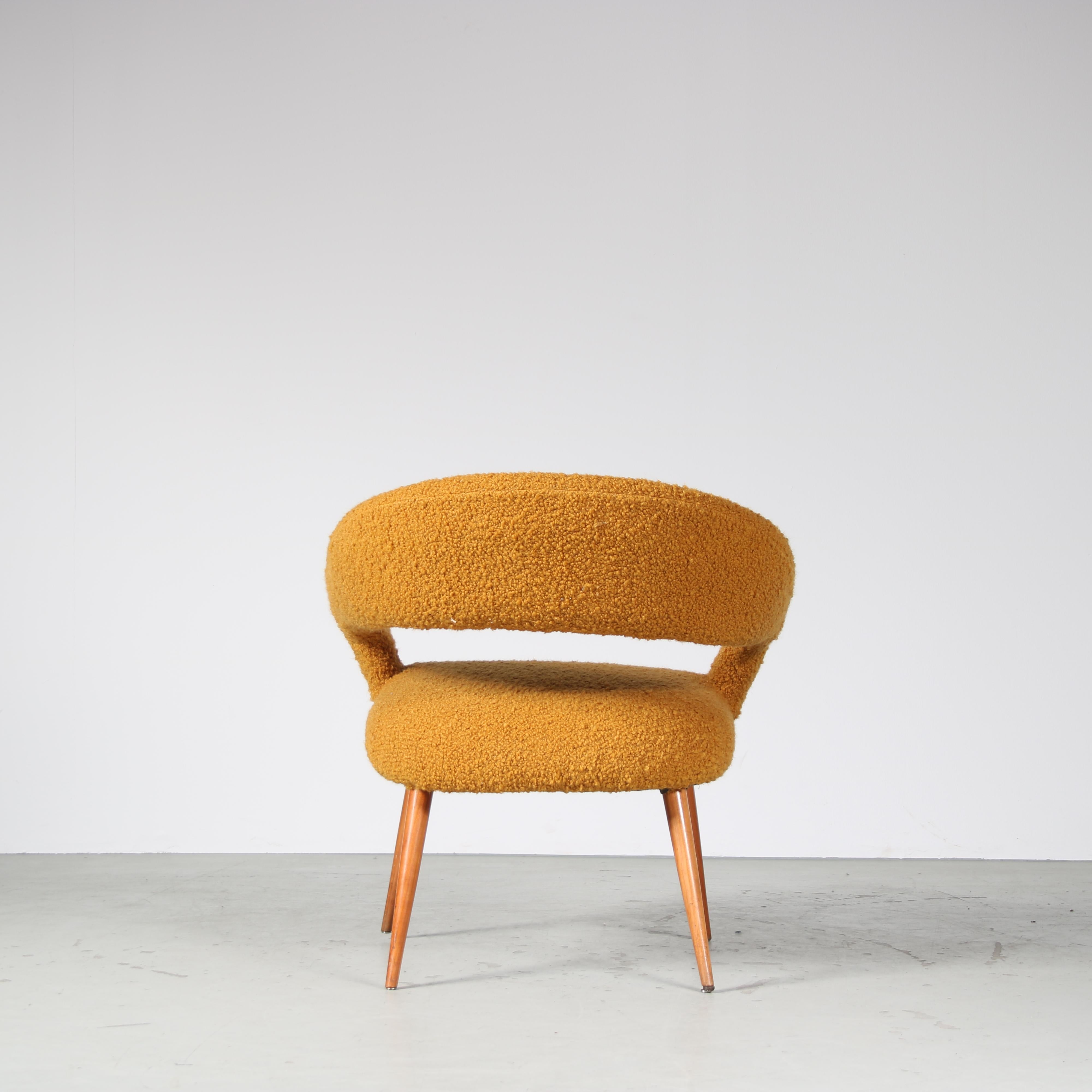 Fabric DU55 Chair by Gastone Rinaldi for RIMA, Italy 1950 For Sale