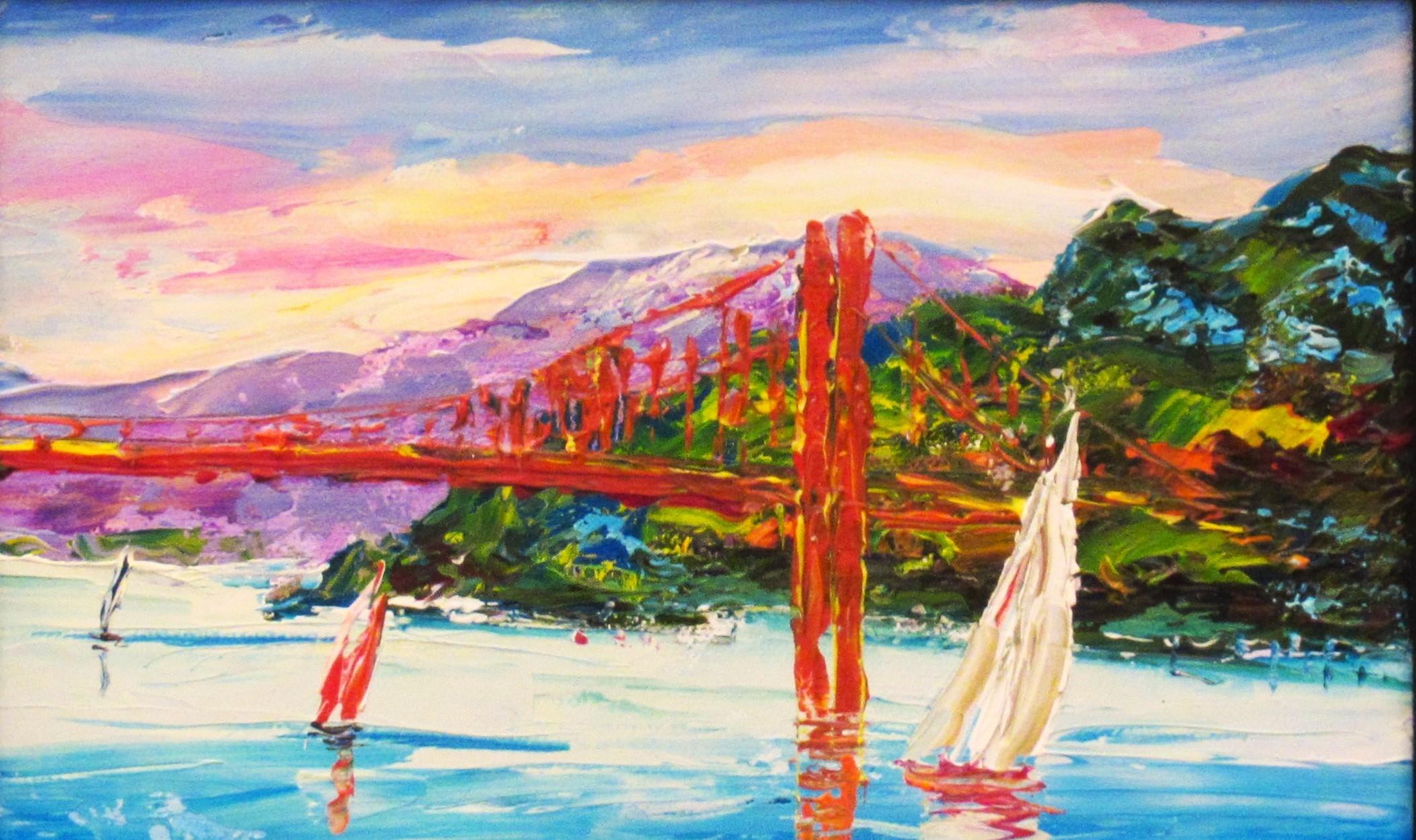 Segeln in San Francisco (Impressionismus), Painting, von Duaiv 