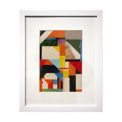 "Untitled" Contemporary Geometric Abstract Mixed Media Color Block Collage
