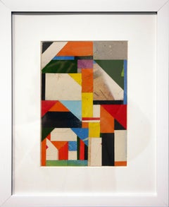 "Untitled" Contemporary Geometric Abstract Mixed Media Color Block Collage