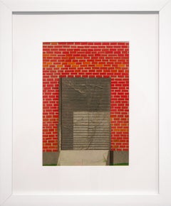 Collage de paysage abstrait contemporain en techniques mixtes « 2208 McKinney Gate »
