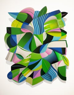 Zeitgenössisches abstraktes Gemälde „Kite in the Trees“ aus tropischem Dschungel in abstrakter Form