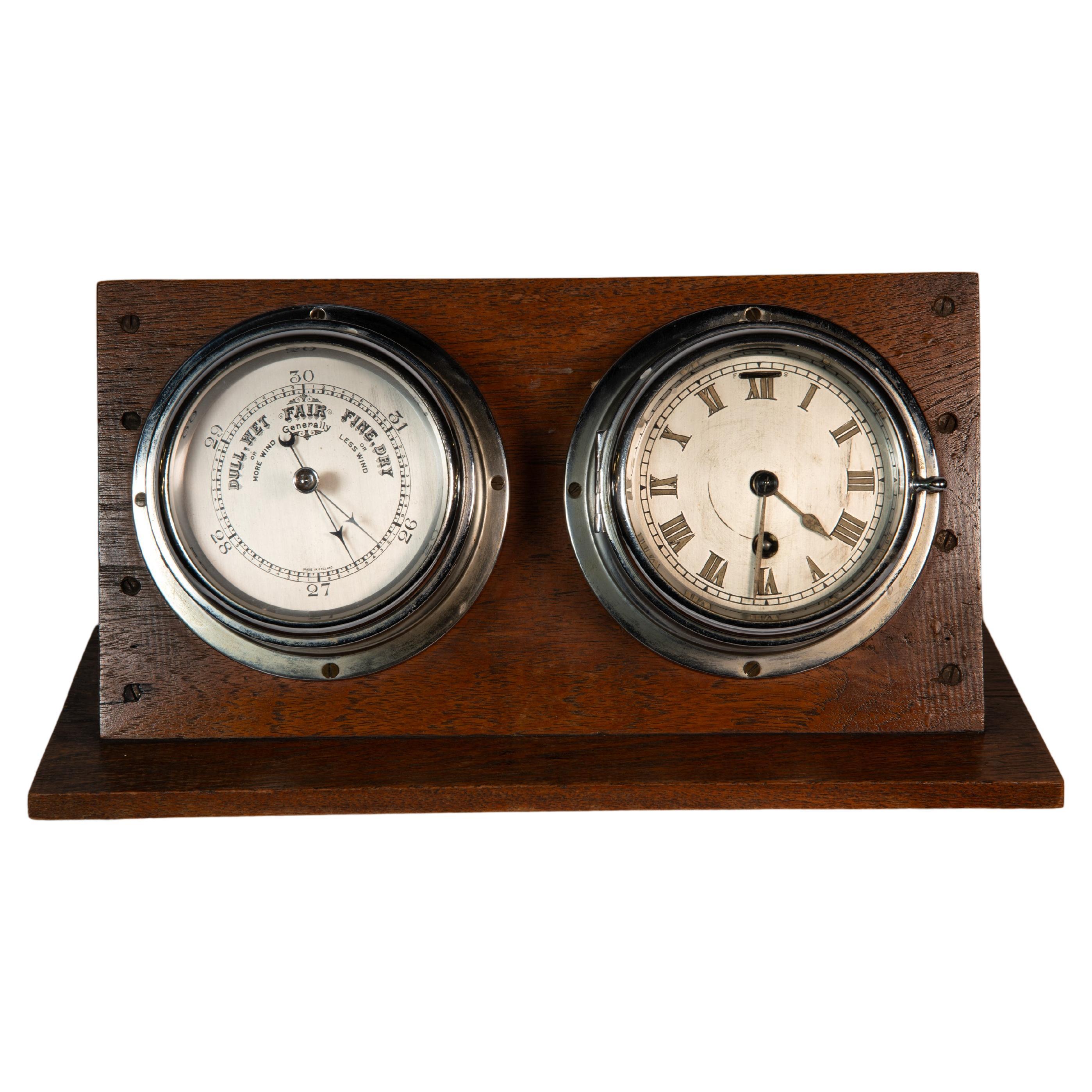 Barometro e orologio doppio