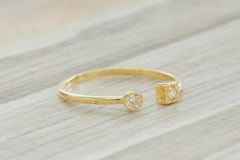Dual Birthday Stone Diamond Ring in 14k Solid Gold