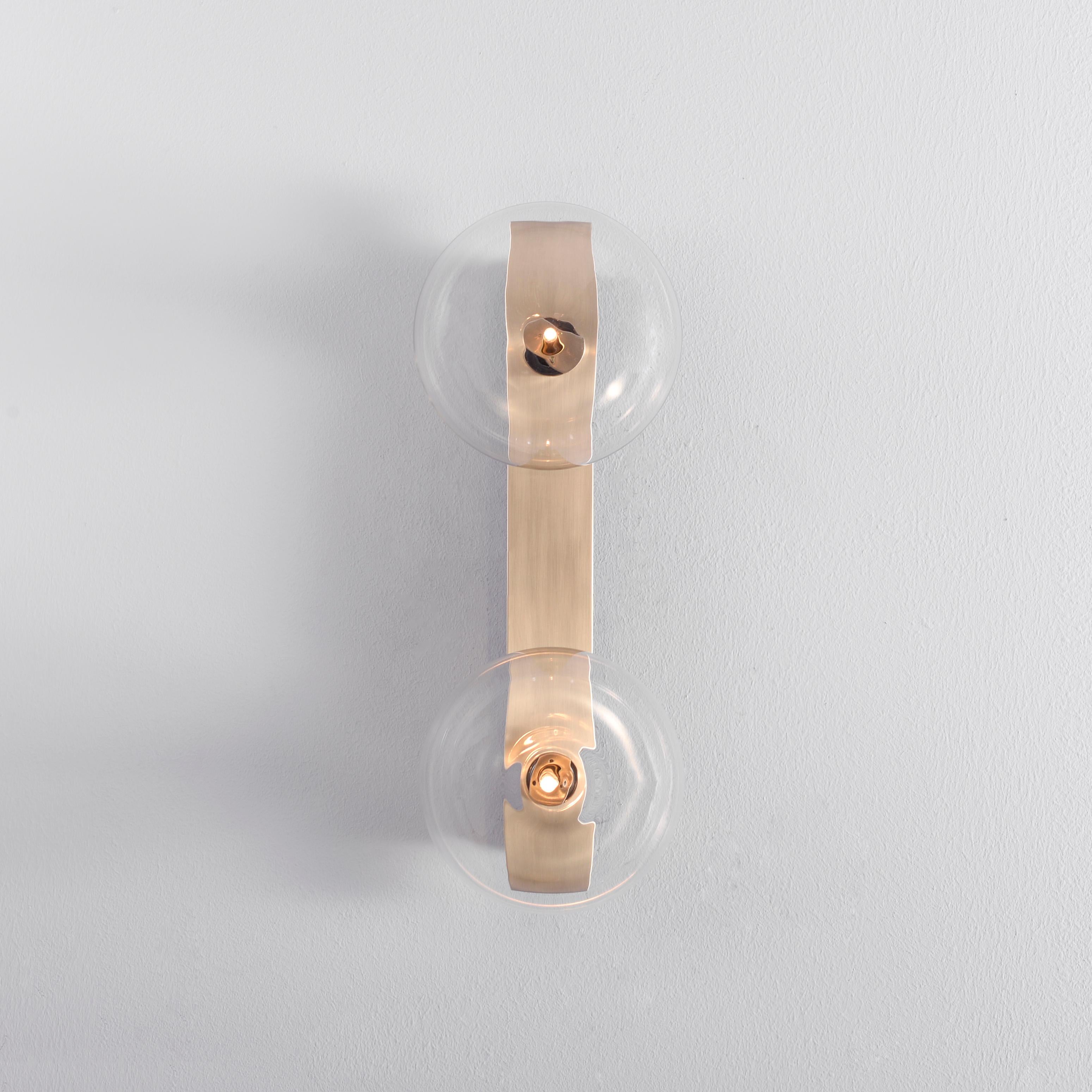 Modern Oslo Dual Brass Wall Sconce by Schwung