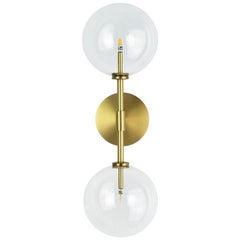 Dual Brass Wall Sconce by Schwung