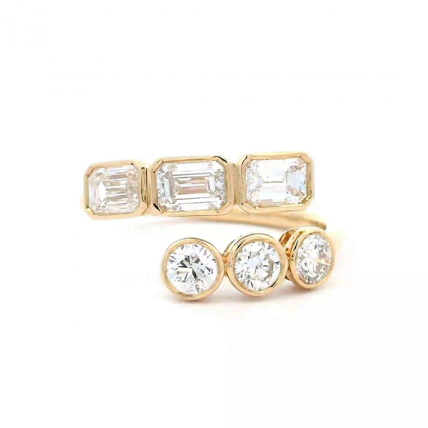 En vente :  Bague à diamants multiples en or jaune 18 carats Dual Brilliance 4