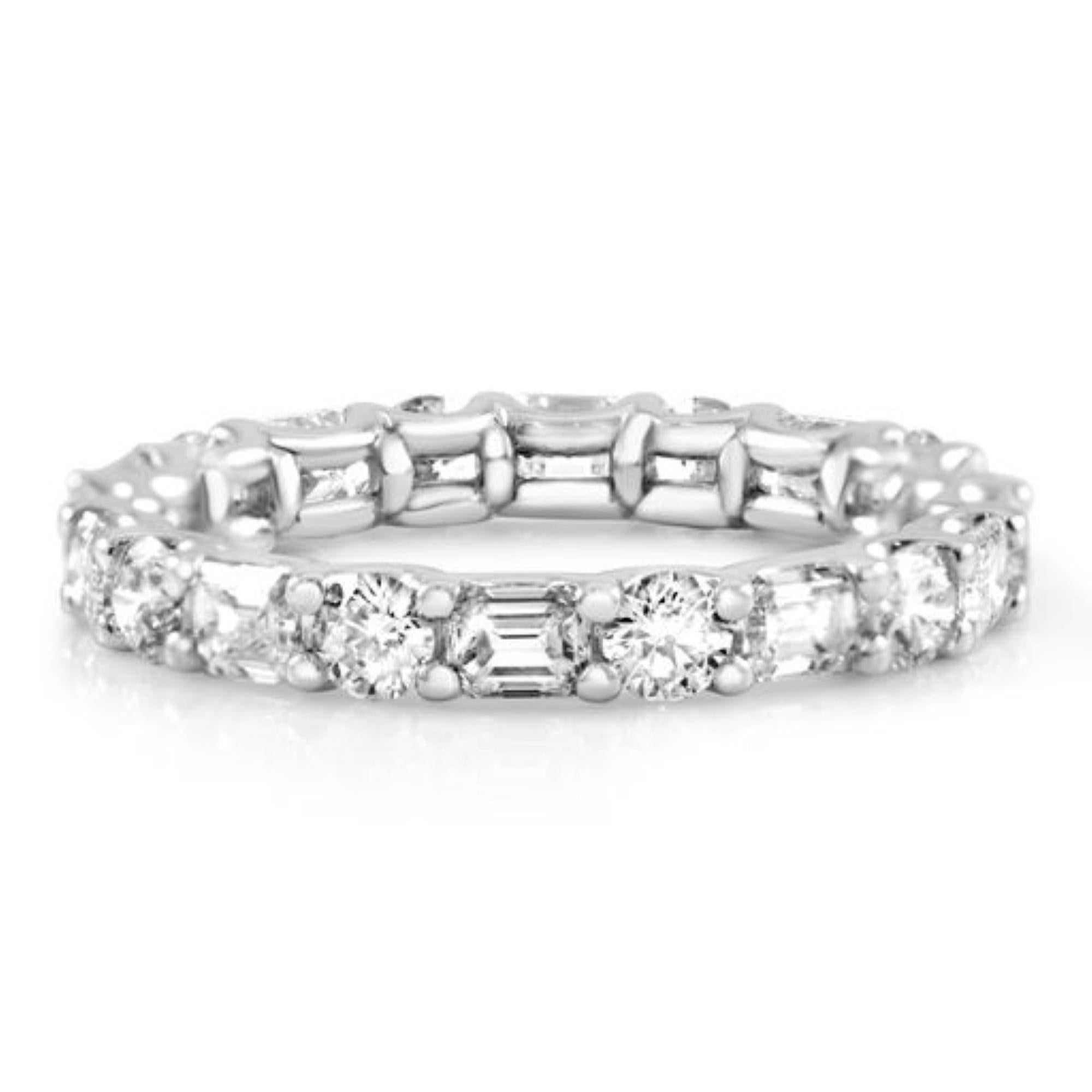 Dual Brilliance Diamond Tennis Bracelet in 14K White Gold, 6.60 Carats For Sale 3