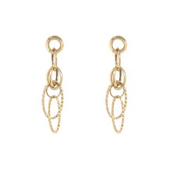 Pendientes de gota de doble cadena de oro de 18 quilates