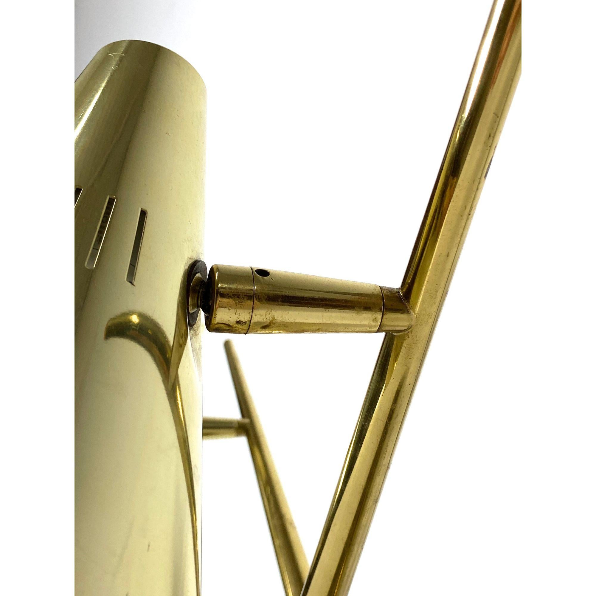 Dual Cone Desk Lamp in Brass and Glass  by Laurel Lamos, circa 1960s 1