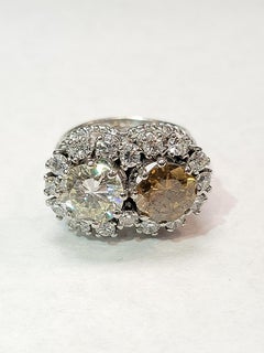 Dual Diamond Halo Ring