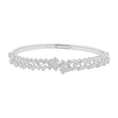 Pulsera de doble línea de diamantes naturales certificados de 4,90cts Oro Blanco de 14k