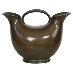 Dual-Pipe Discometal Vase by Just Andersen, 1920s, Denmark