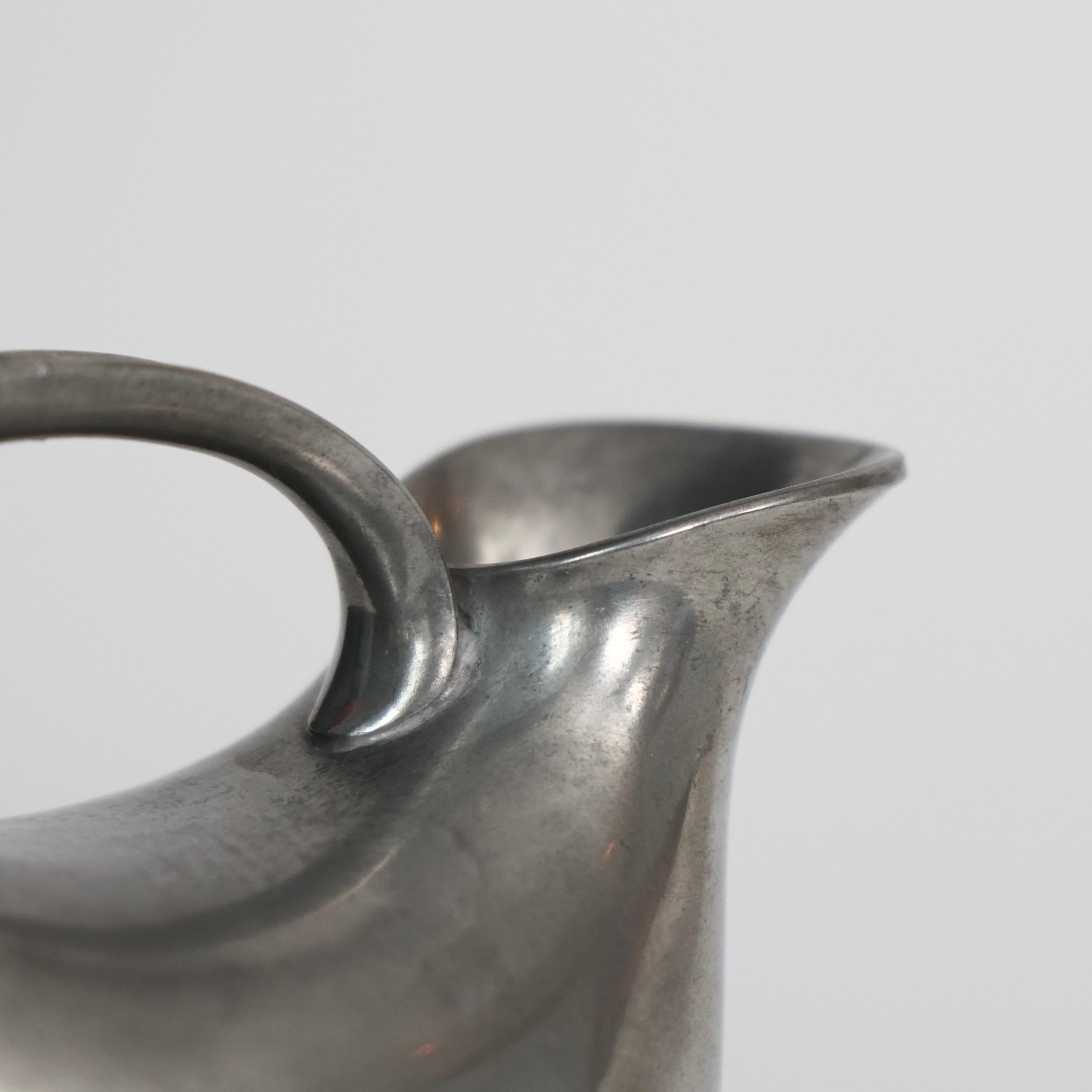 Dual-Pipe Pewter Vase by Just Andersen, 1920s, Denmark In Good Condition For Sale In Værløse, DK