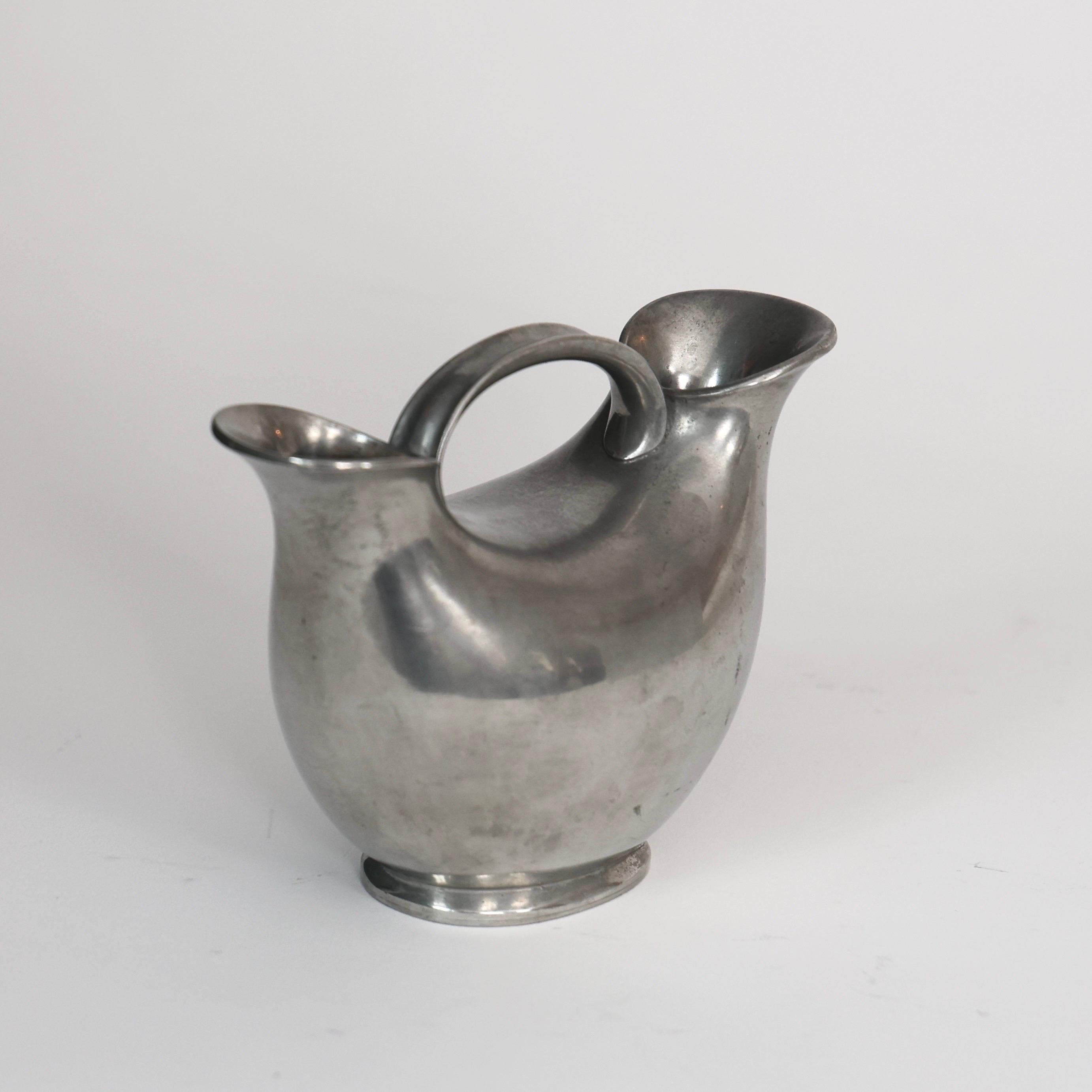 Dual-Pipe Pewter Vase by Just Andersen, 1920s, Denmark For Sale 4