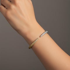 Dual Radiance 14K (or 18k upon request) Yellow Gold Open Pave Bracelet