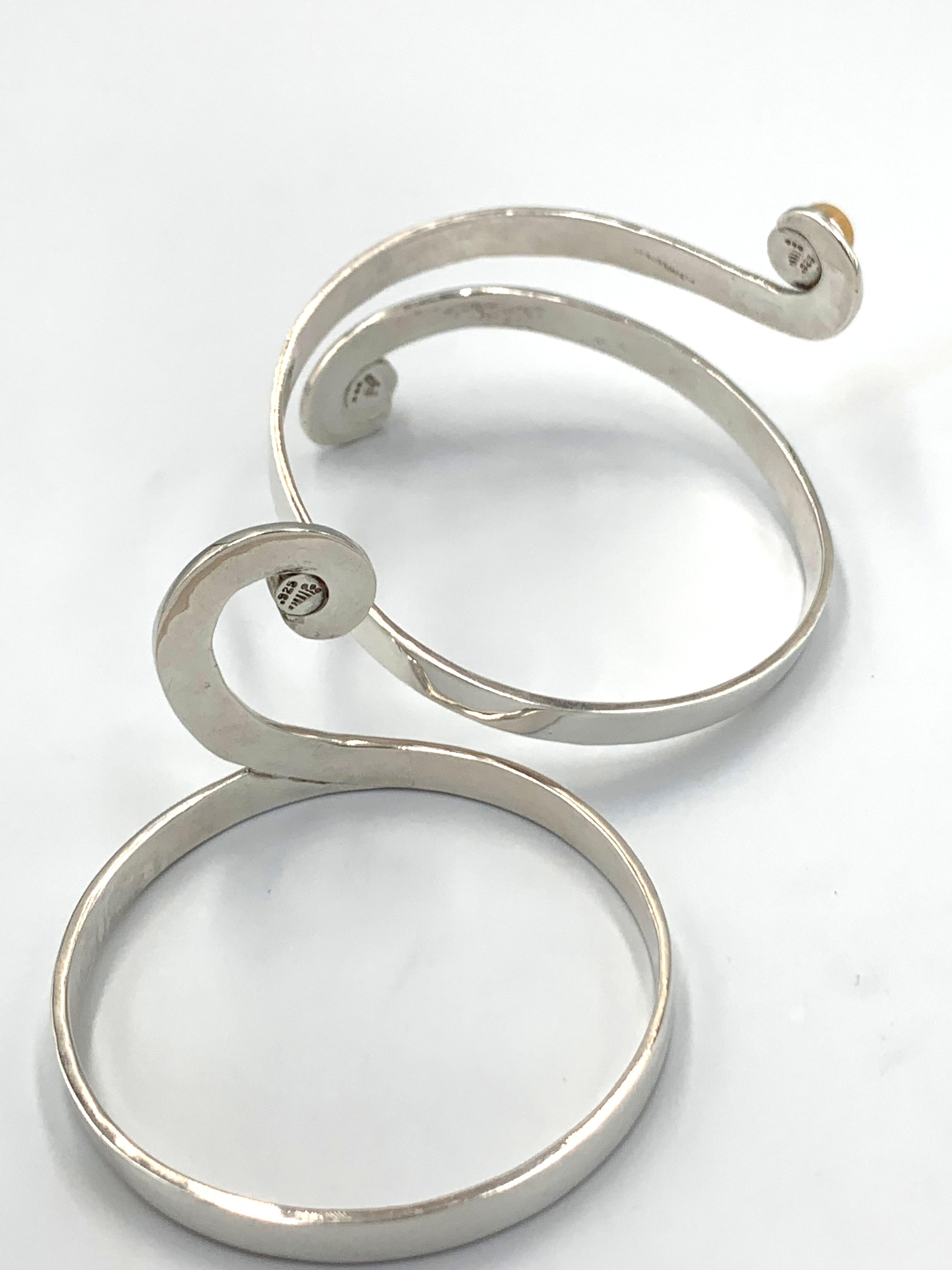 Puños dobles de plata de ley de Dylan Chiago en venta 1