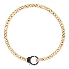 Dual Tone Diamond Clasp 14K (or 18k upon request) Gold Curb Bracelet