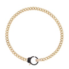 Dual Tone Diamond Clasp 14K (or 18k upon request) Gold Curb Bracelet