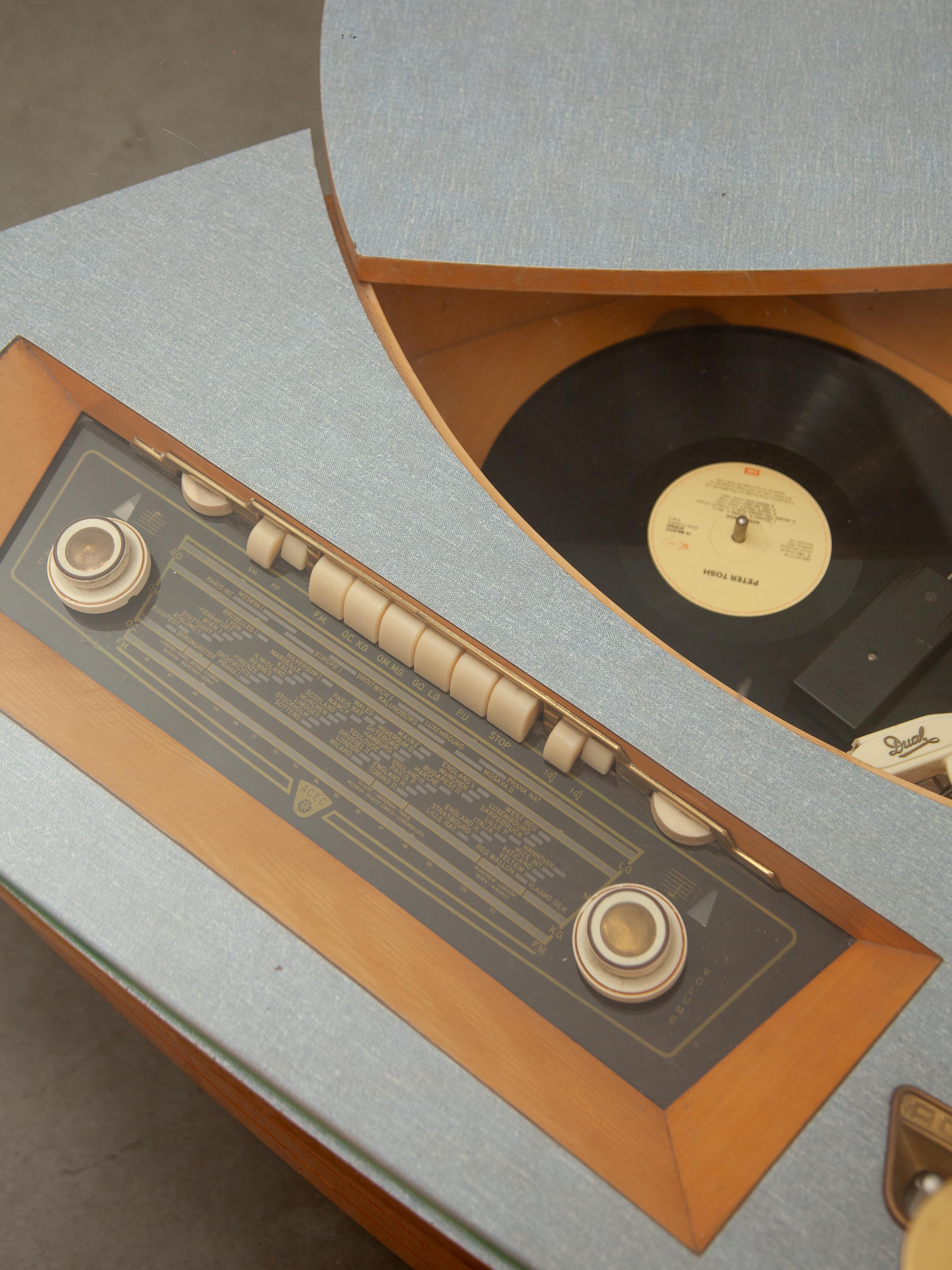 Dual Type 1003 Turntable Record Player and Acec Radio Display, Germany, 1958 For Sale 3
