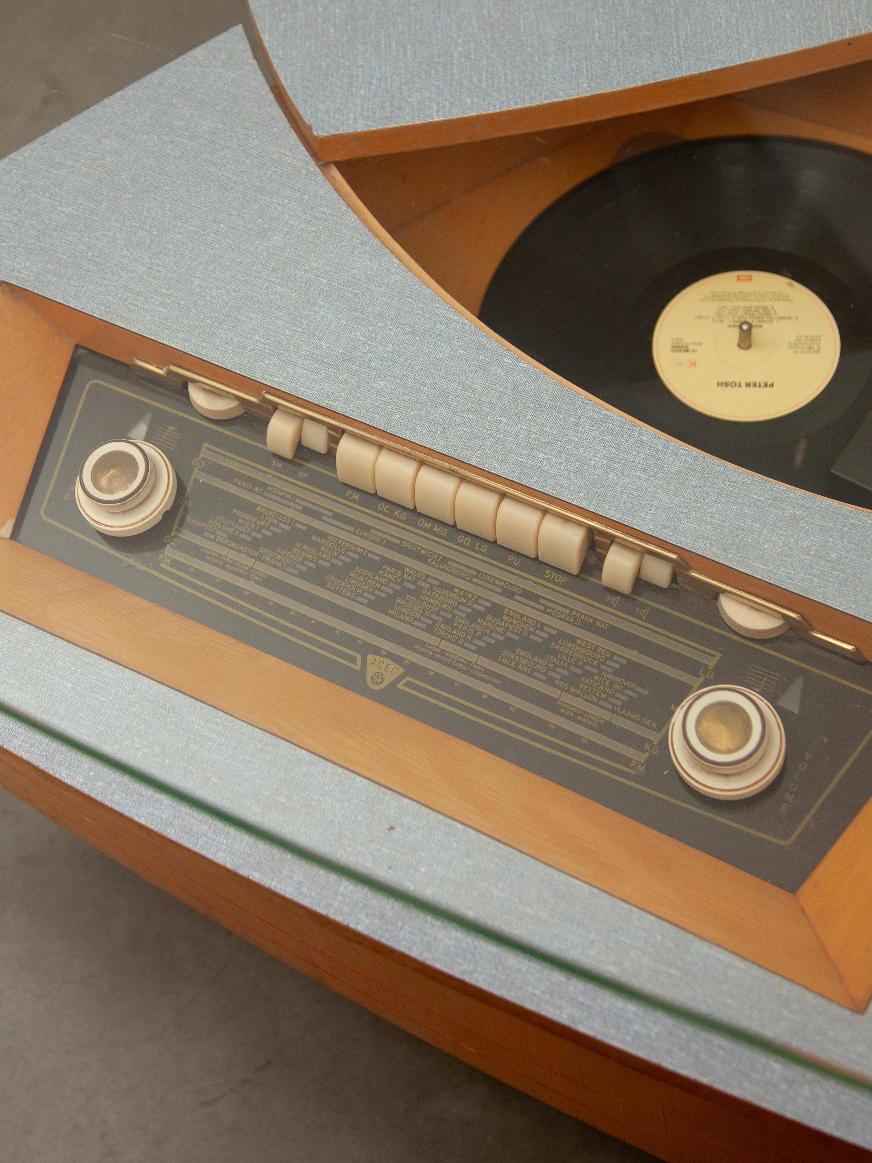 Dual Type 1003 Turntable Record Player and Acec Radio Display, Germany, 1958 For Sale 4