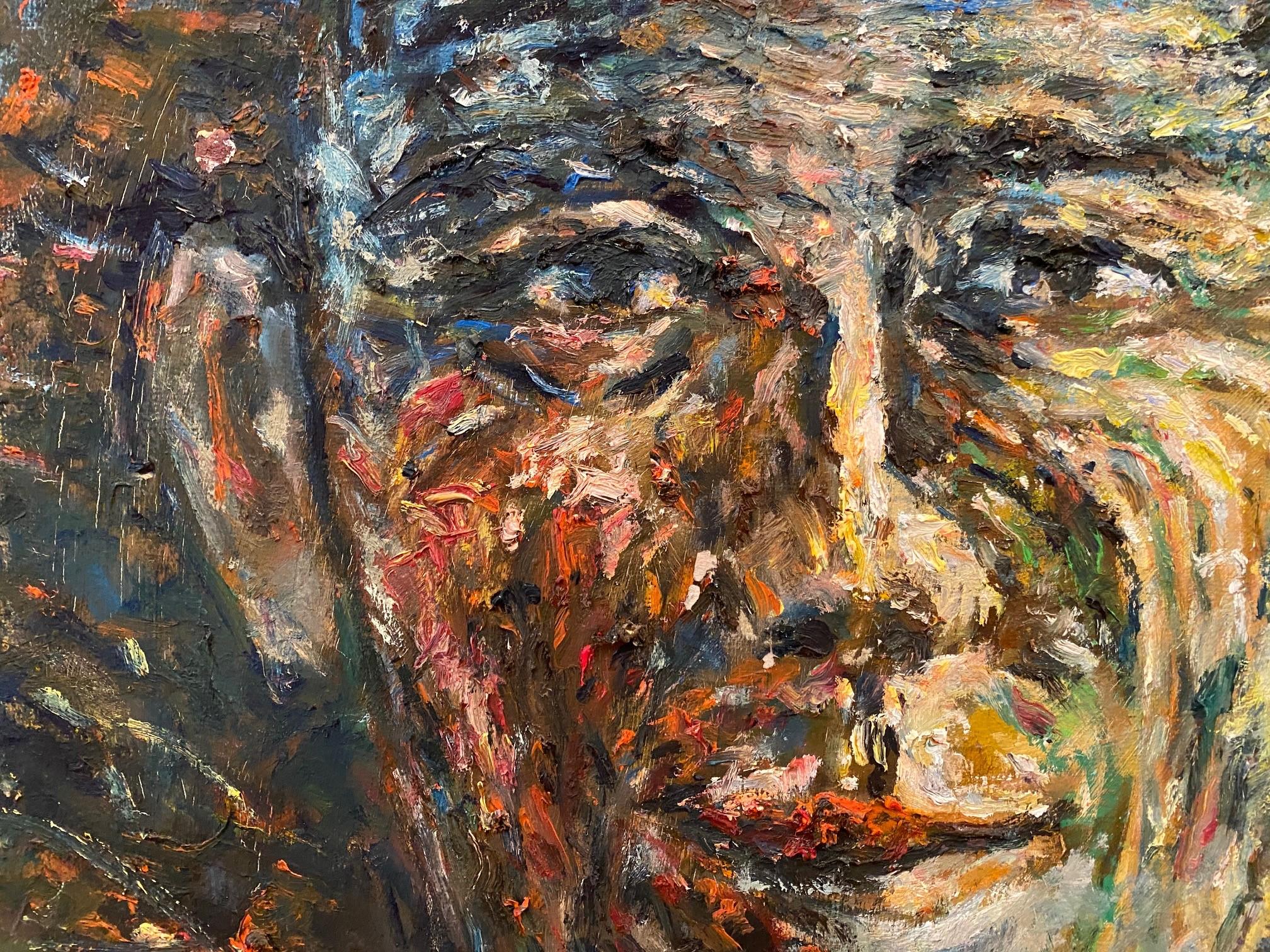 'Father' Portrait Oil On Canvas by Duan Zhaonan For Sale 1