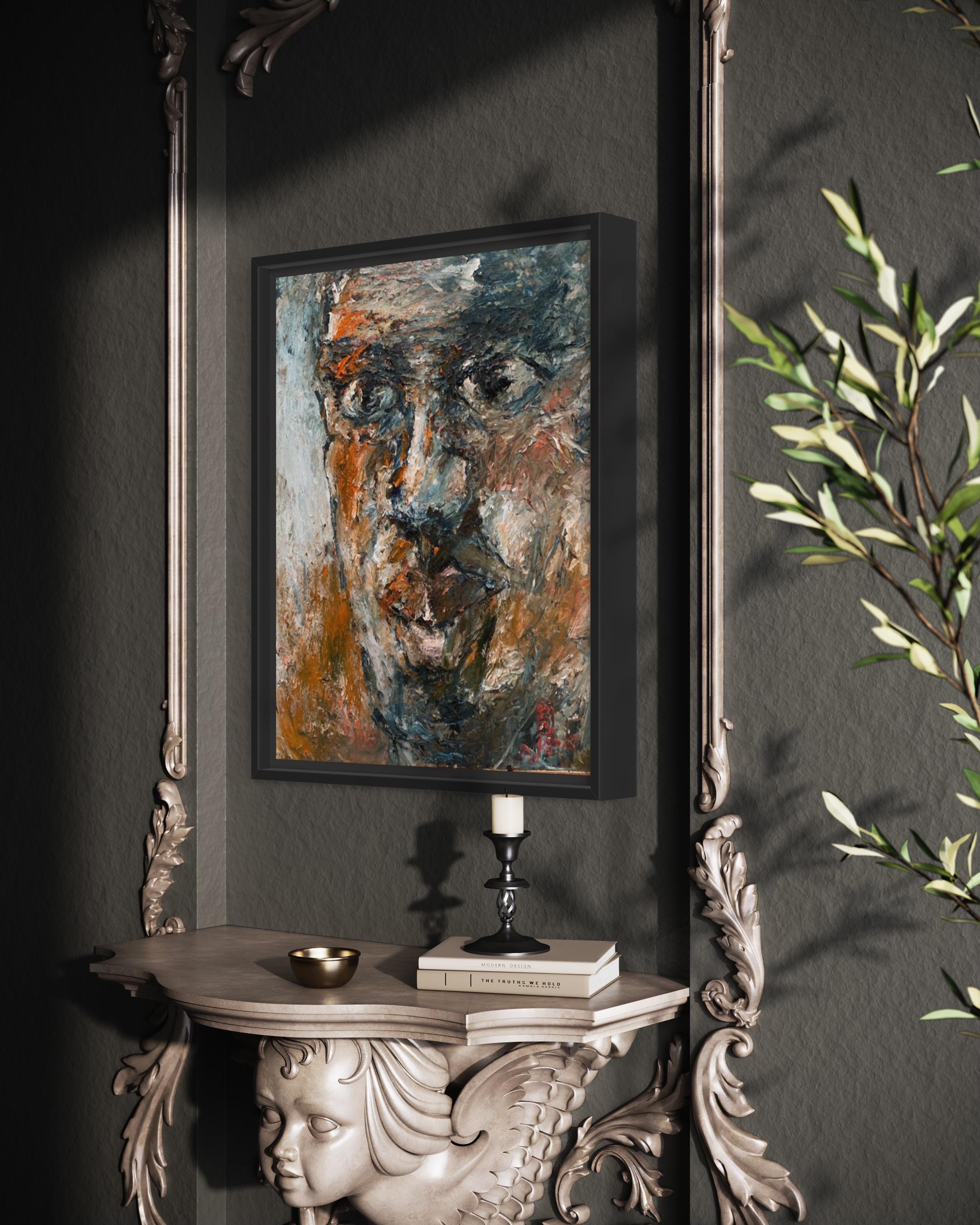 'Father Series No. 8' Ritratto a olio su tela Arte contemporanea con texture di Duan in vendita 2