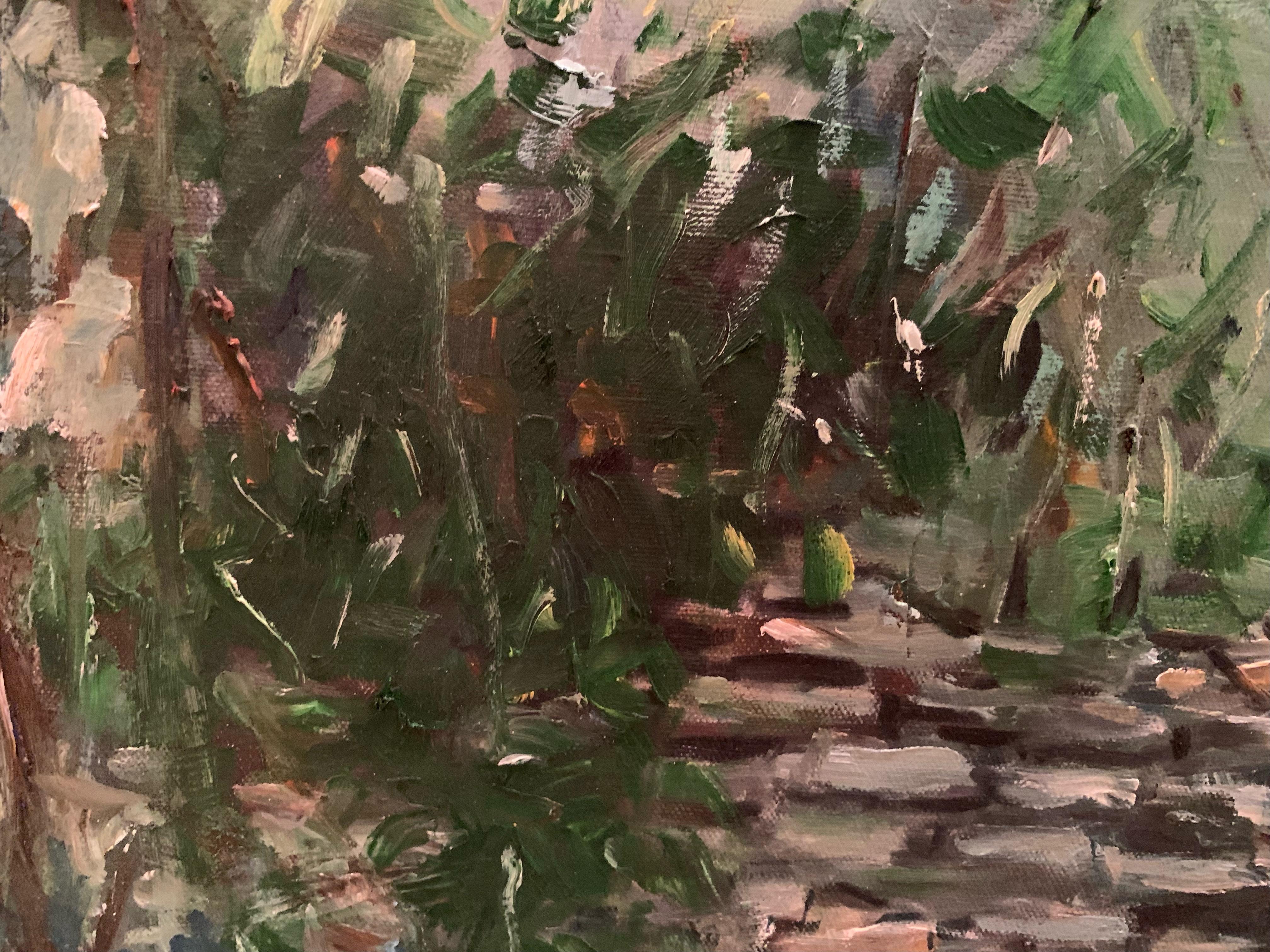 'The Garden' Original Contemporary Landscape Art  Oil On Canvas by Duan For Sale 1