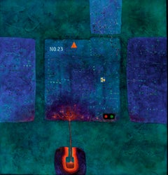"Meltdown in No. 23" Abstract Oil Painting, Modern, Signed, 1999