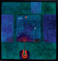 "Meltdown in No. 23" Abstract Oil Painting, Modern, Signed, 1999
