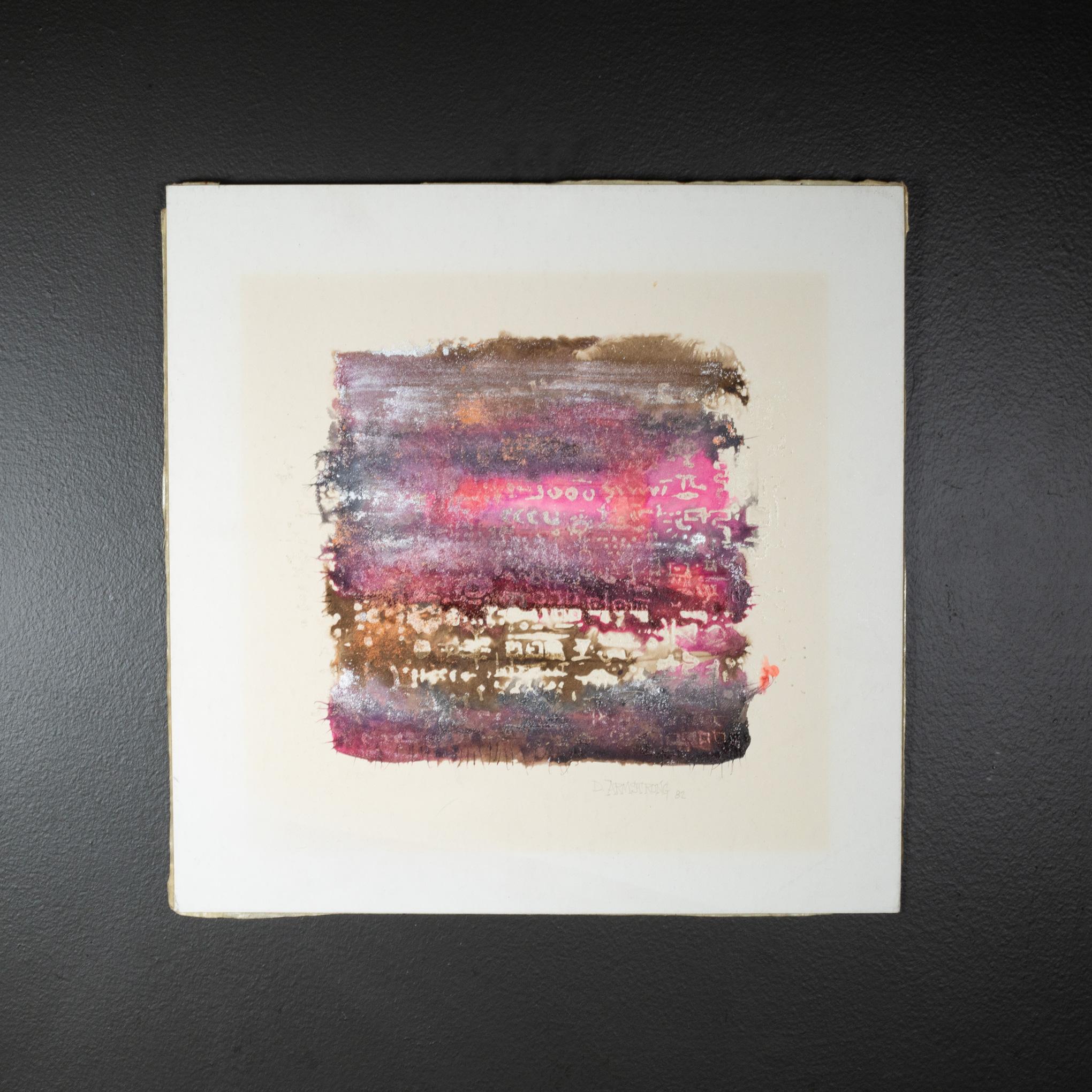 Duane Armstrong Oil on Paper, Signed c.1982 For Sale