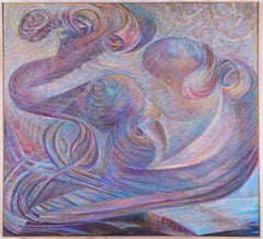 Vintage "Invisible Surf", Large-Scale Impasto Abstract Dreamscape by Duane Bousfield