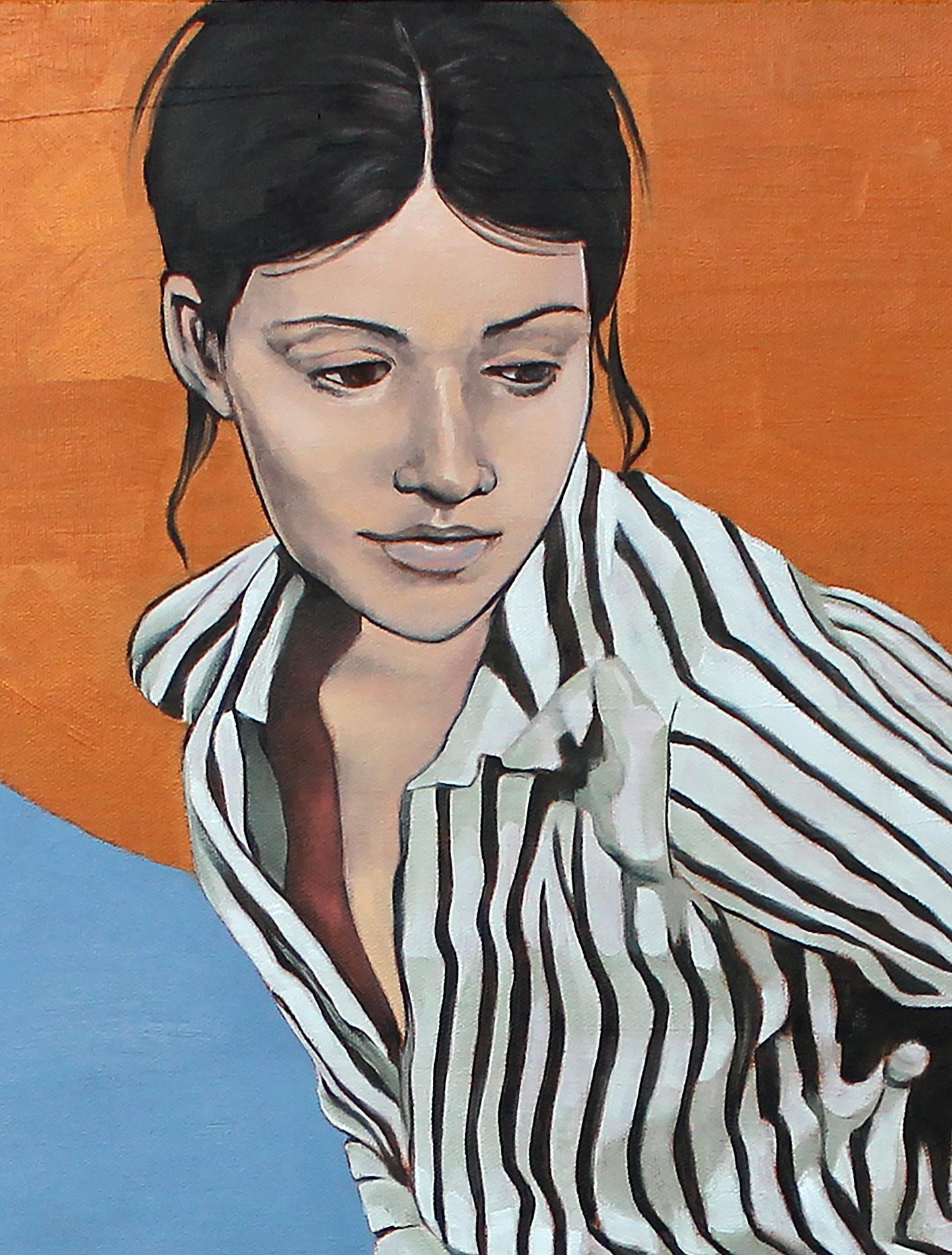 Anasyrma, Ölgemälde (Blau), Figurative Painting, von Duane Brown