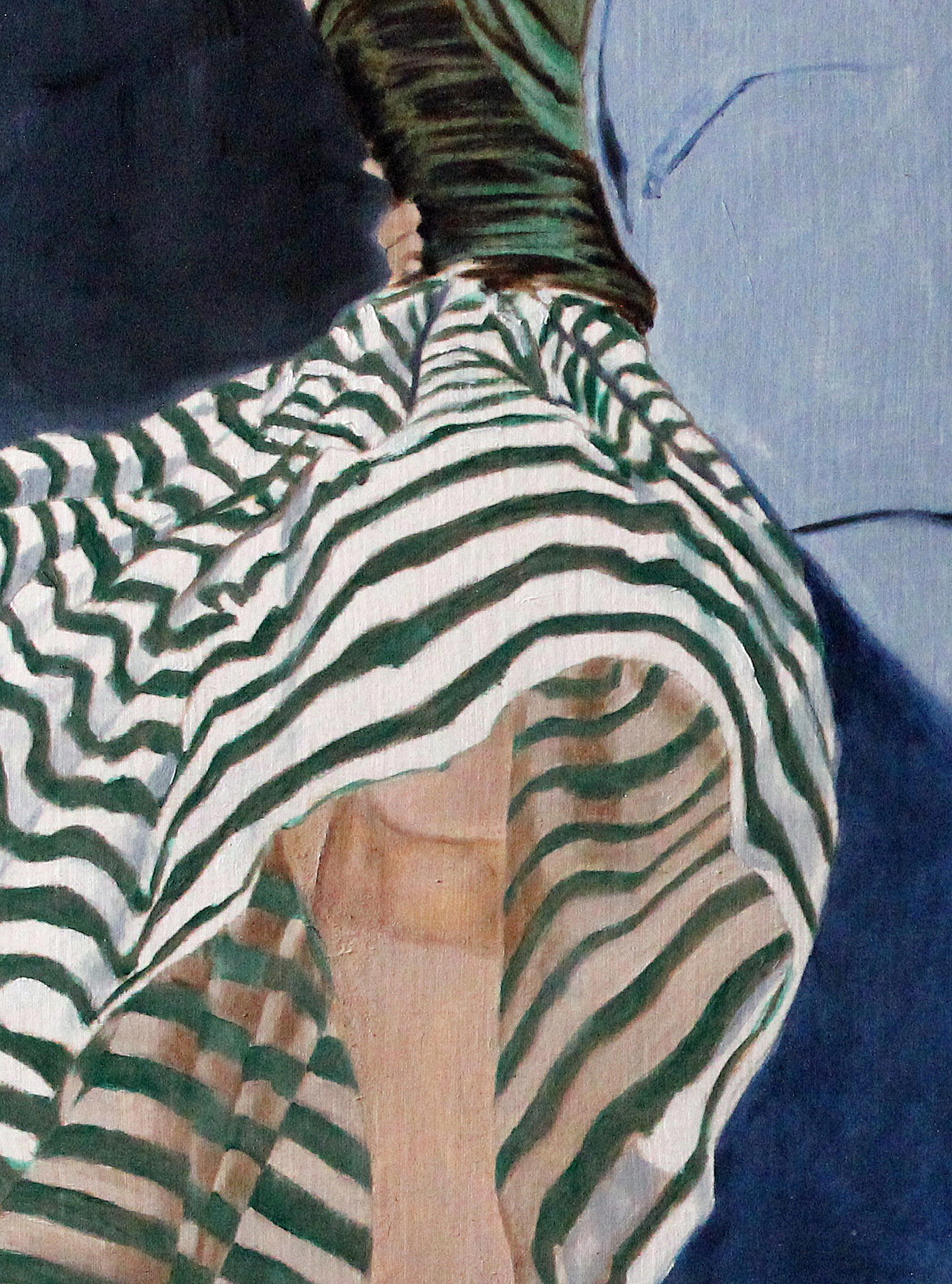 Apfel-Frucht-Streifen, Ölgemälde (Schwarz), Figurative Painting, von Duane Brown