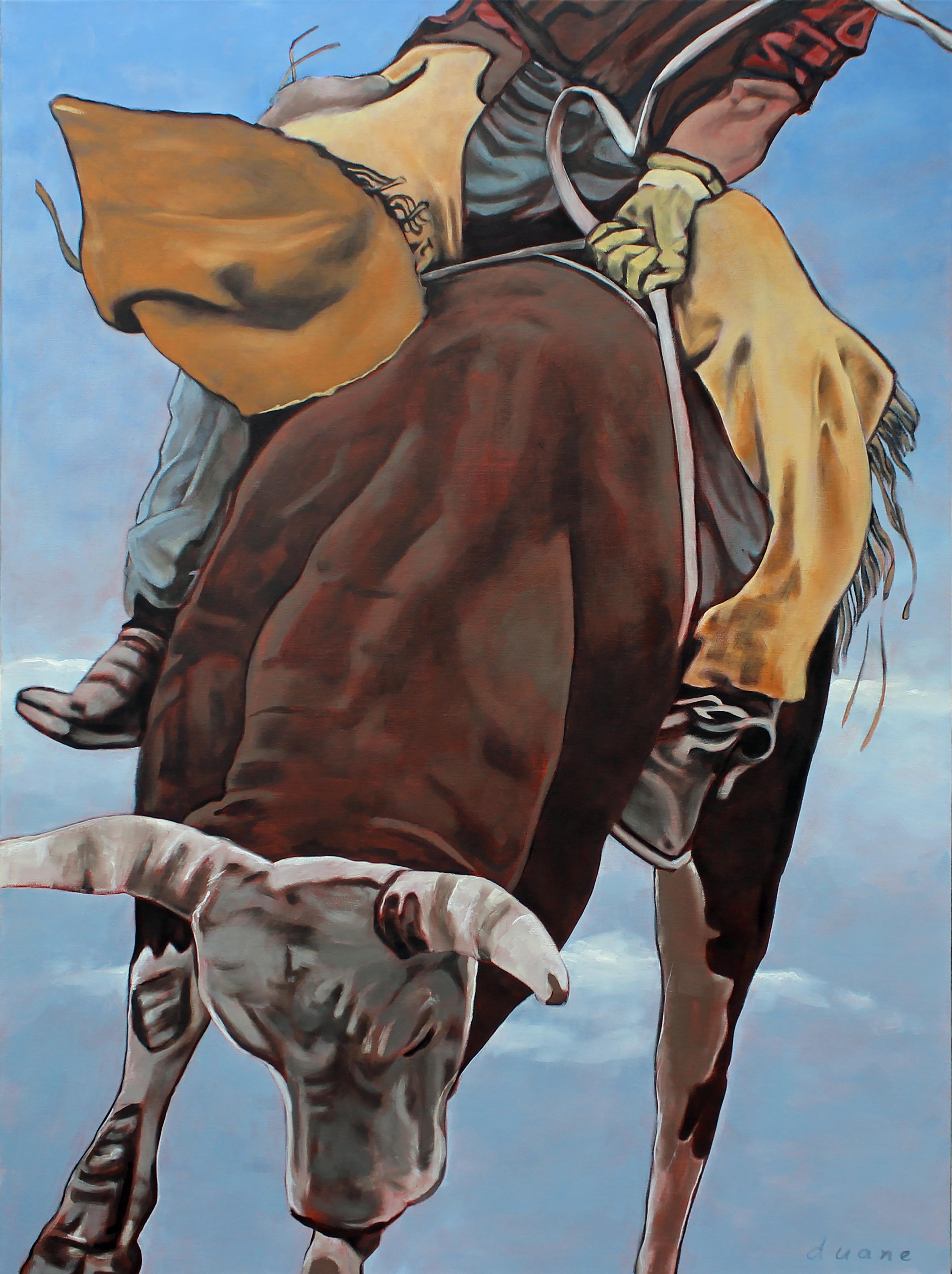 Animal Painting Duane Brown - Attaché, peinture à l'huile