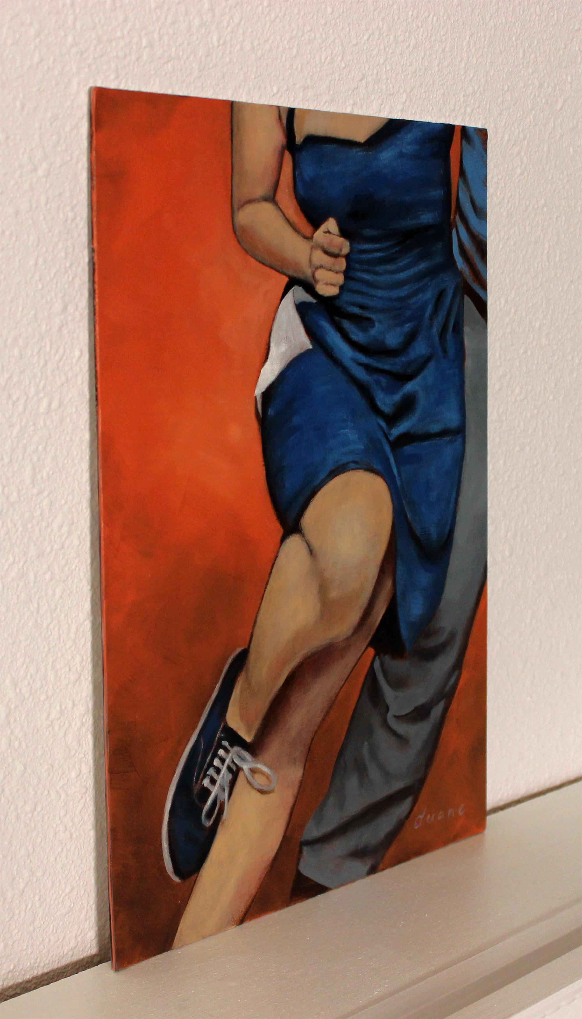 Blaue Schaukel, Ölgemälde – Painting von Duane Brown