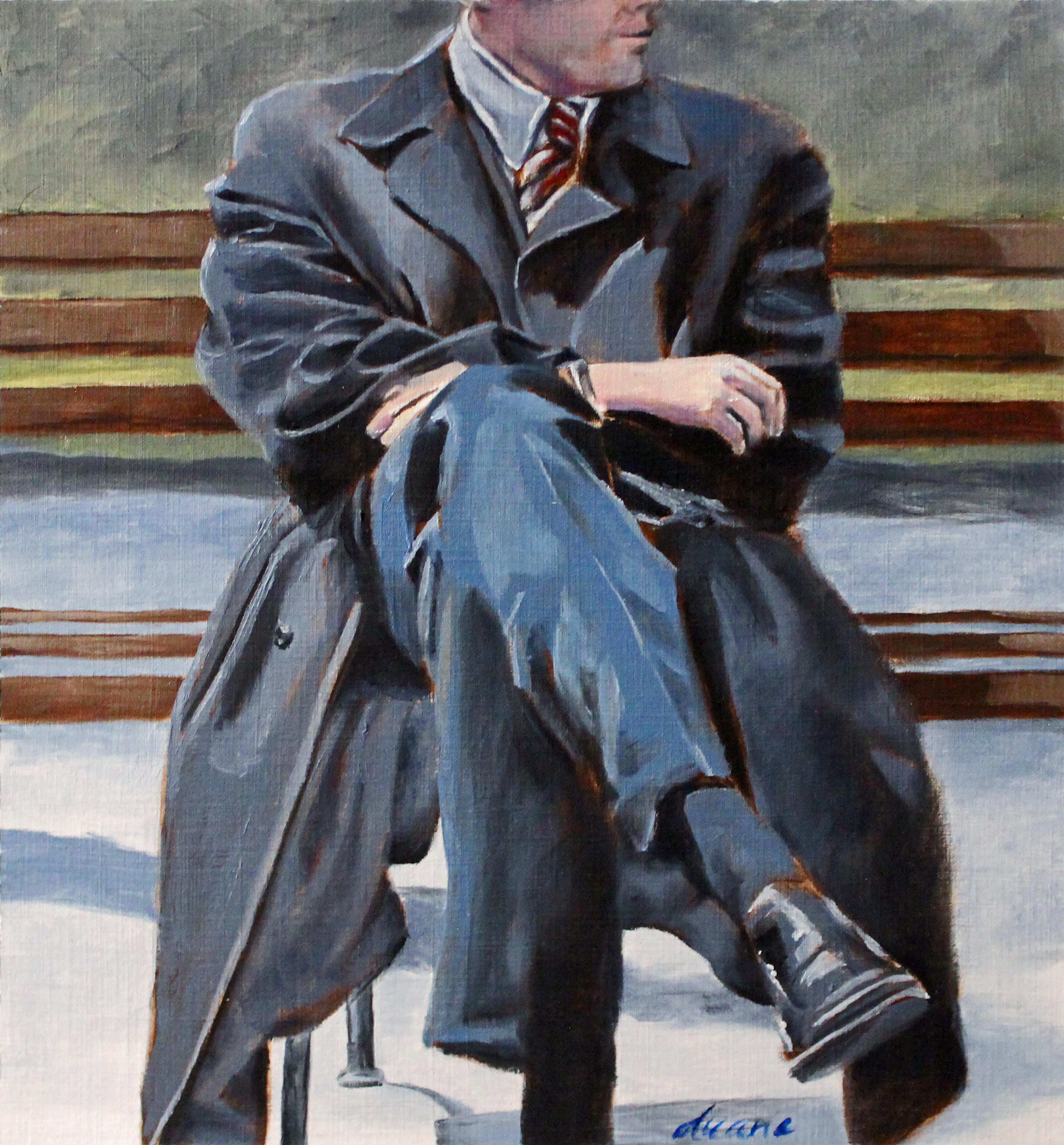 Duane Brown Portrait Painting – Double-Crossed, Ölgemälde