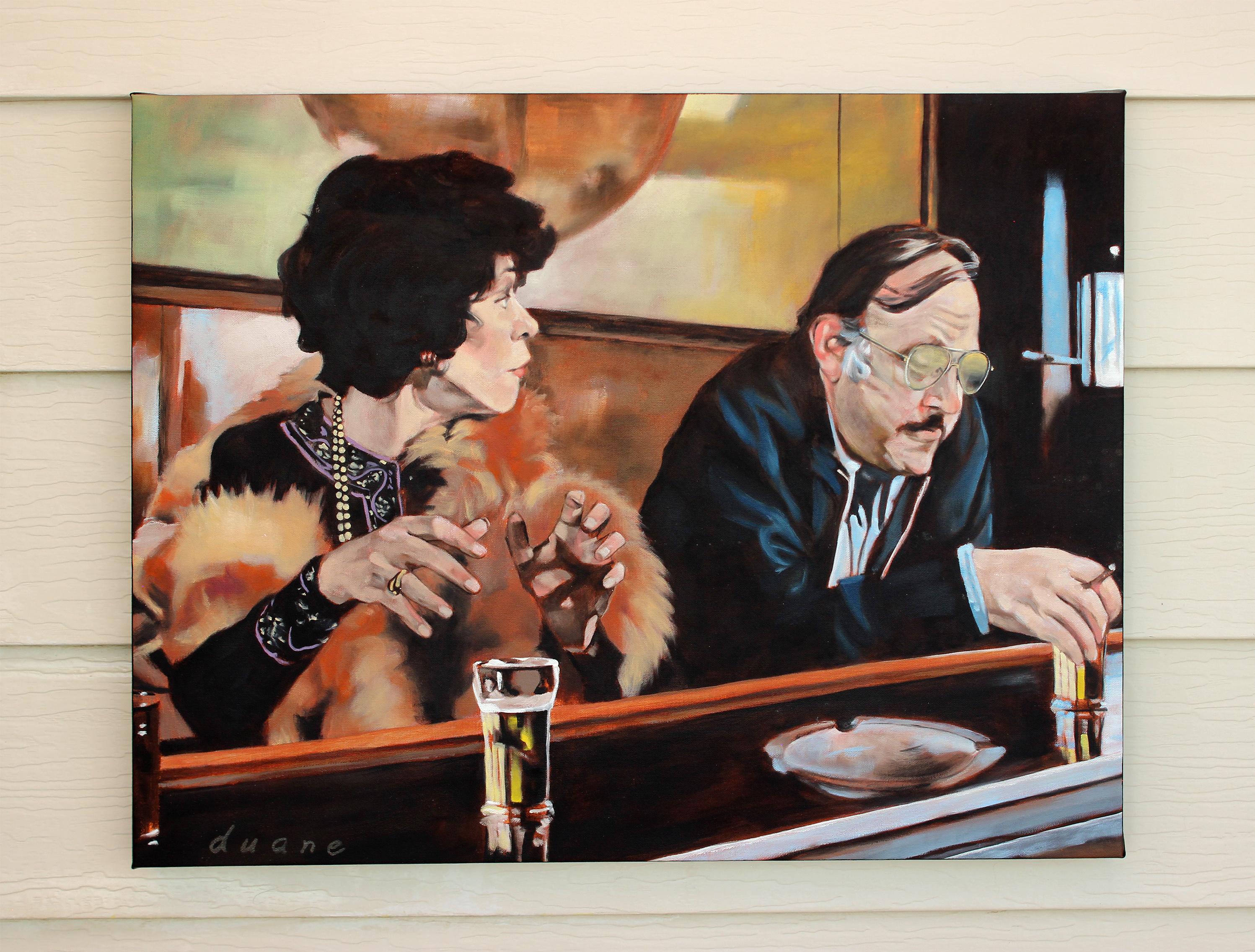 Erster Anruf, Ölgemälde (Pop-Art), Painting, von Duane Brown
