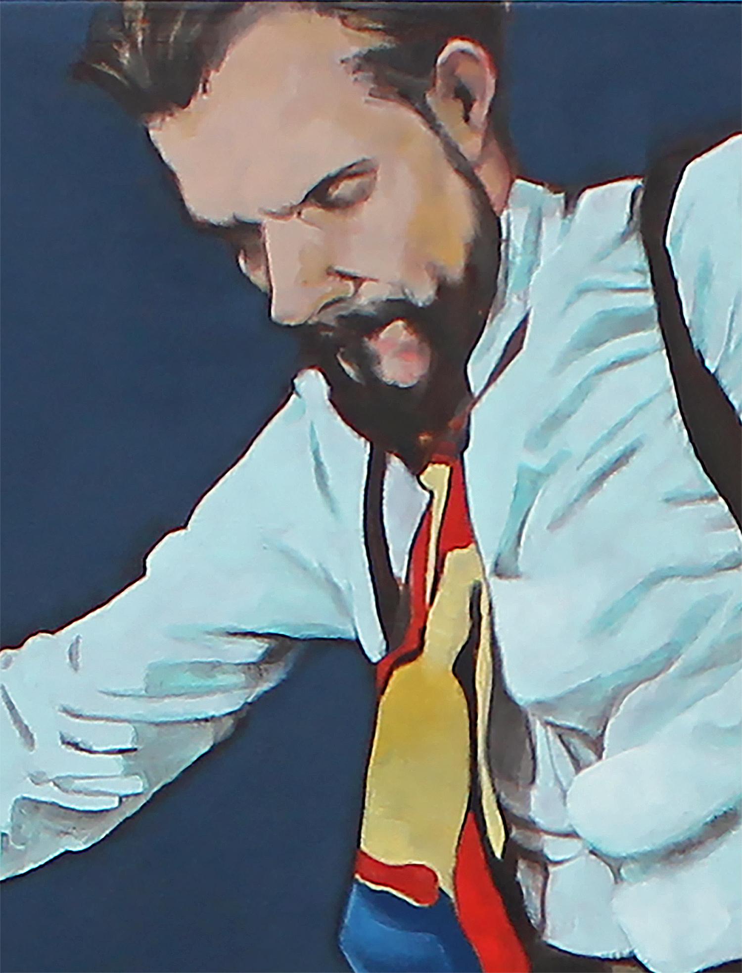Jazz Slide, Ölgemälde (Schwarz), Figurative Painting, von Duane Brown