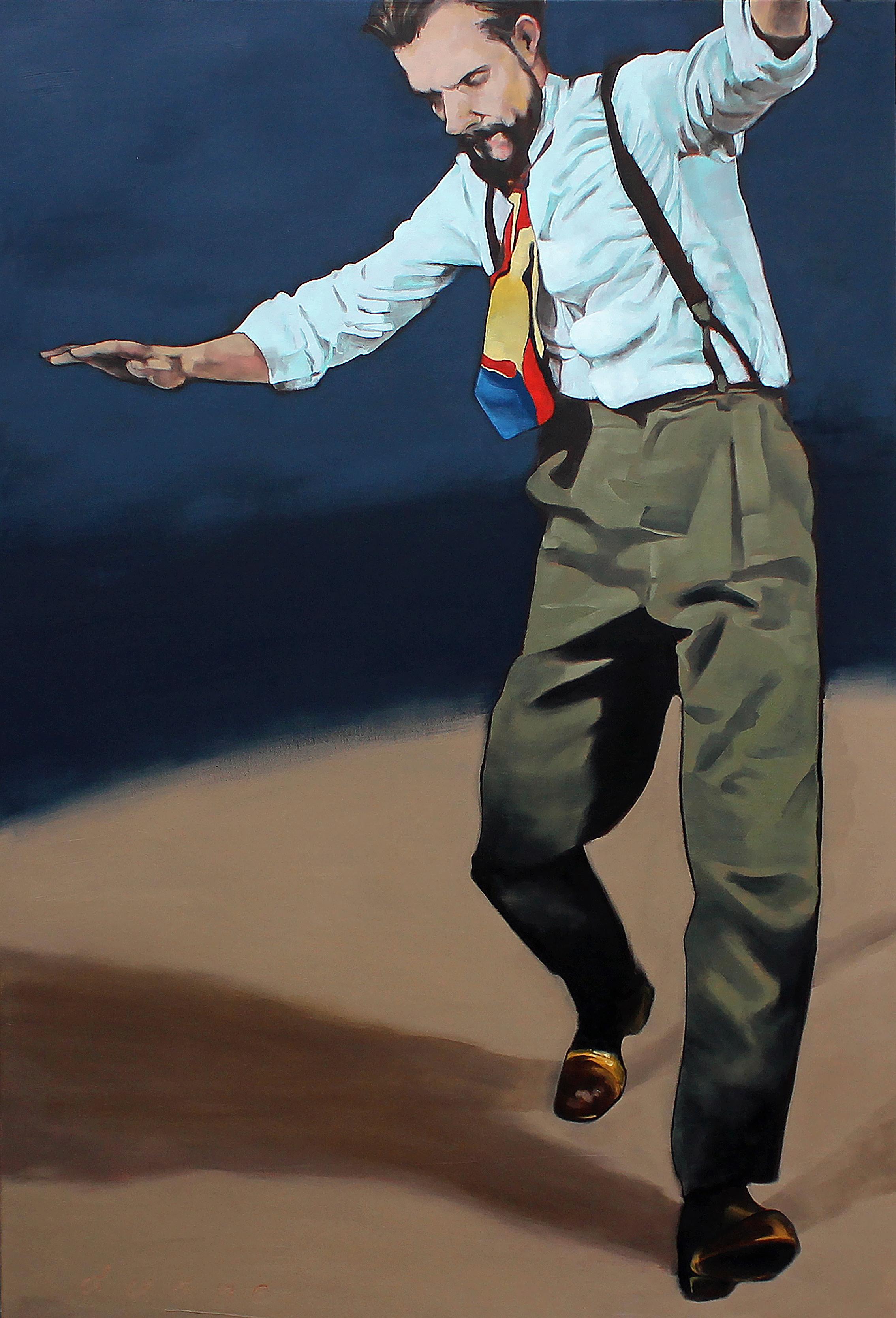 Duane Brown Figurative Painting – Jazz Slide, Ölgemälde