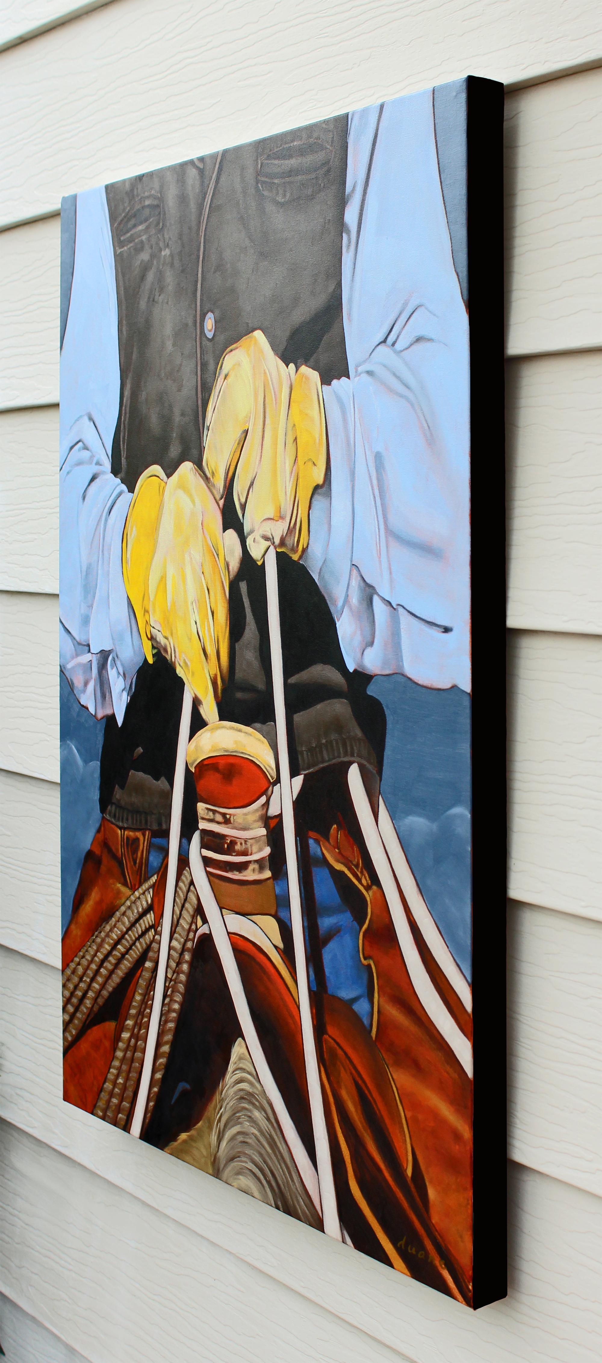 Gesattelt, Ölgemälde – Painting von Duane Brown