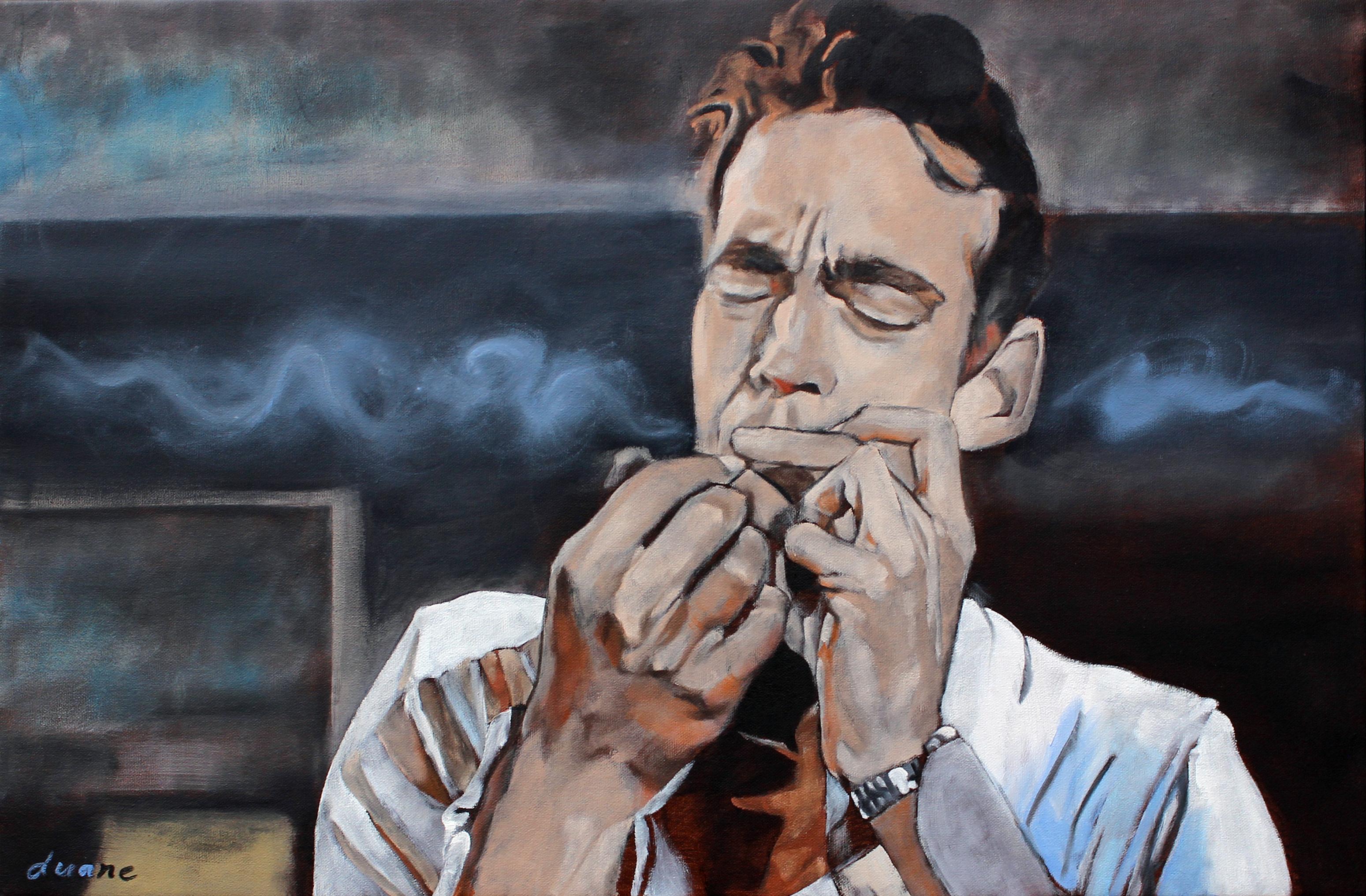 Duane Brown Figurative Painting - Smoke, Oil Painting