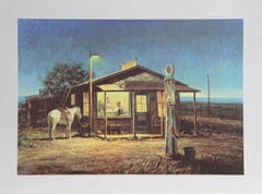 Horseshoe Cafe, American Western Art Lithograph by Duane Bryers