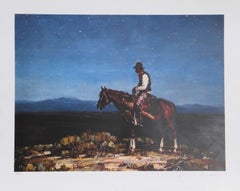 Lonesome Train Whistle, American Western Art Lithograph by Duane Bryers