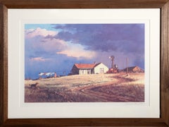 La femme de rancher, lithographie impressionniste américaine de Duane Bryers