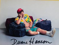 Scheda artistica - Duane Hanson - The Traveler 1985 (firmata a mano da Duane Hanson) con cornice