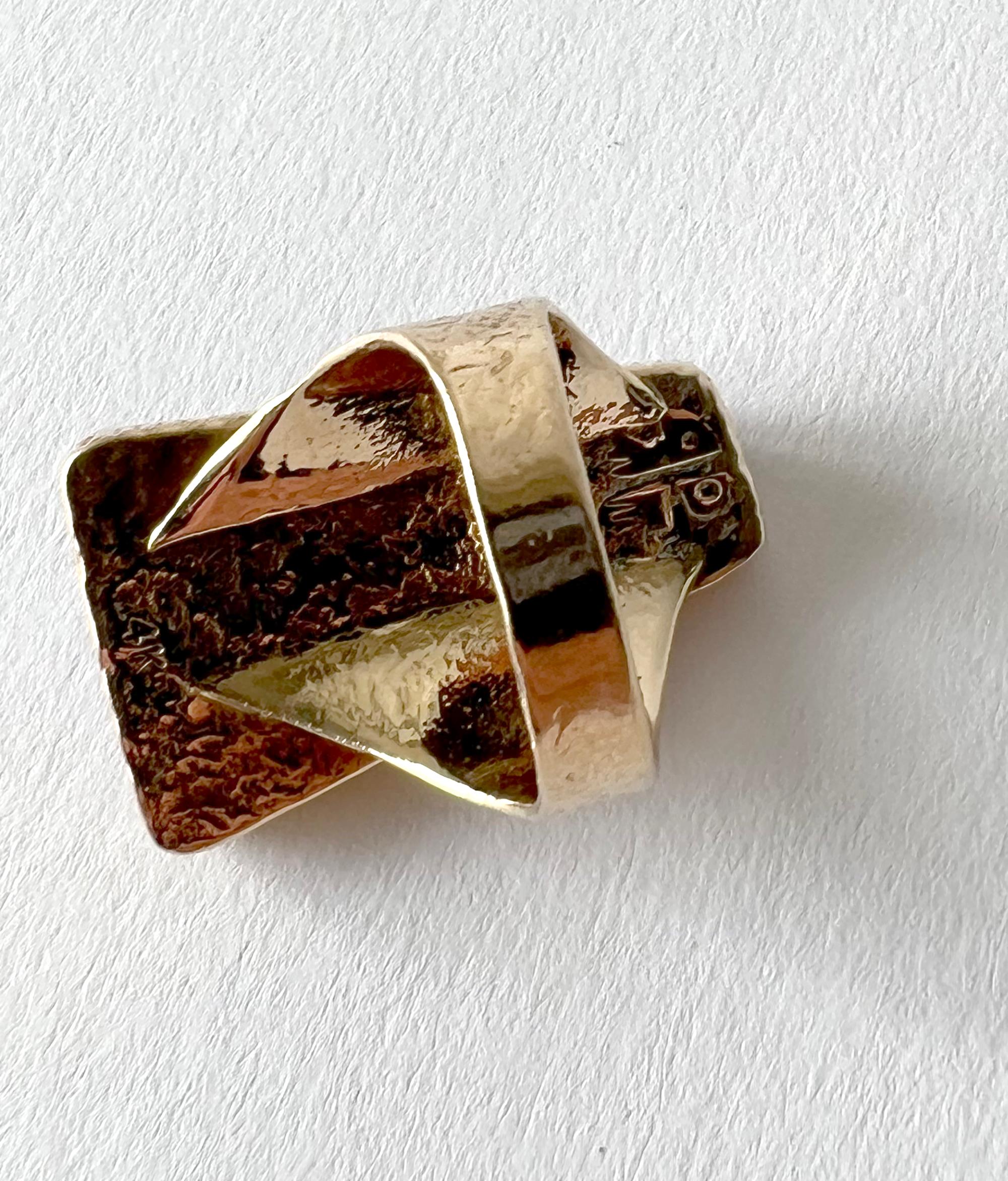 Duane Maktima Hopi Laguna Native American Charoite and 14K Gold Tufa Cast Ring 1