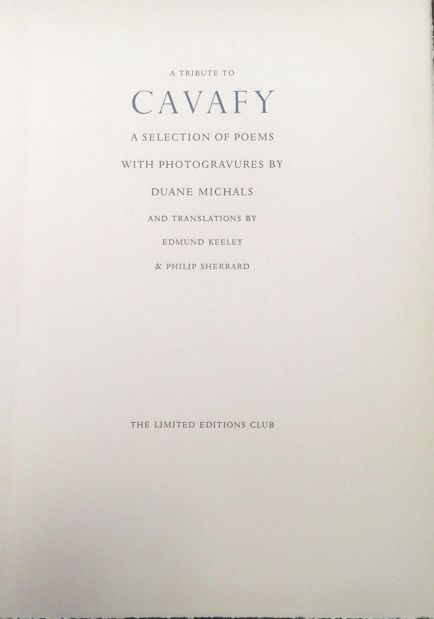 A TRIBUTE TO CAVAFY - A SELECTION OF POEMS WITH PHOTOGRAVURES BY DUANE MICHALS 1