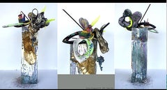 ""Abstrakte Arrangements ""Zement, Harz, Kunststoff, Zip-ties-Skulptur